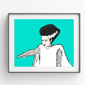 Bride of Frankenstein Universal Monsters Horror Art //  Bride of Frankenstein Pop Art