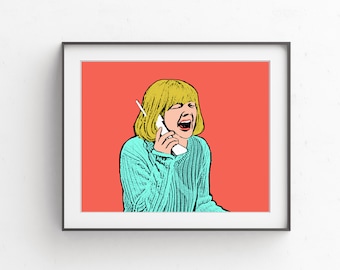 Scream Horror Art Print // Wes Craven Scream Horror Art // Scream Drew Barrymore 8x10 Print