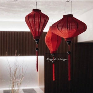 Bamboo Silk Lantern Set: 35cm Wedding Decor Lighting