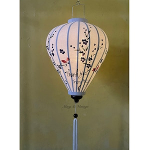 Hand-Painted Cherry Blossom Bamboo Silk Lantern - Wedding & Home Decor (47cm)