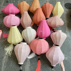 16pcs Hoi An Bamboo Lantern 35cm Mix Pastel Tone Color Wedding Patio 16pcs-hoi-an-bamboo-lantern-35cm-mix-pastel-tone-color-wedding-patio