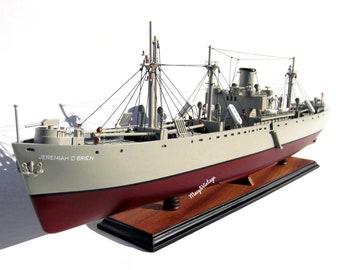 SS Jeremiah O'Brien - Liberty ship - Wooden Model Ship - WW II Naval cargo ship - Gift for model model ship lover - Size 35"