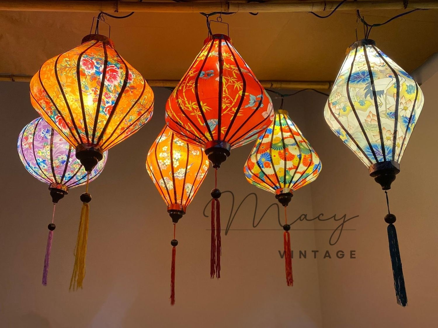 6pcs Hoi an Waterproof Lantern 47cm, Mix Color, Outdoor Using