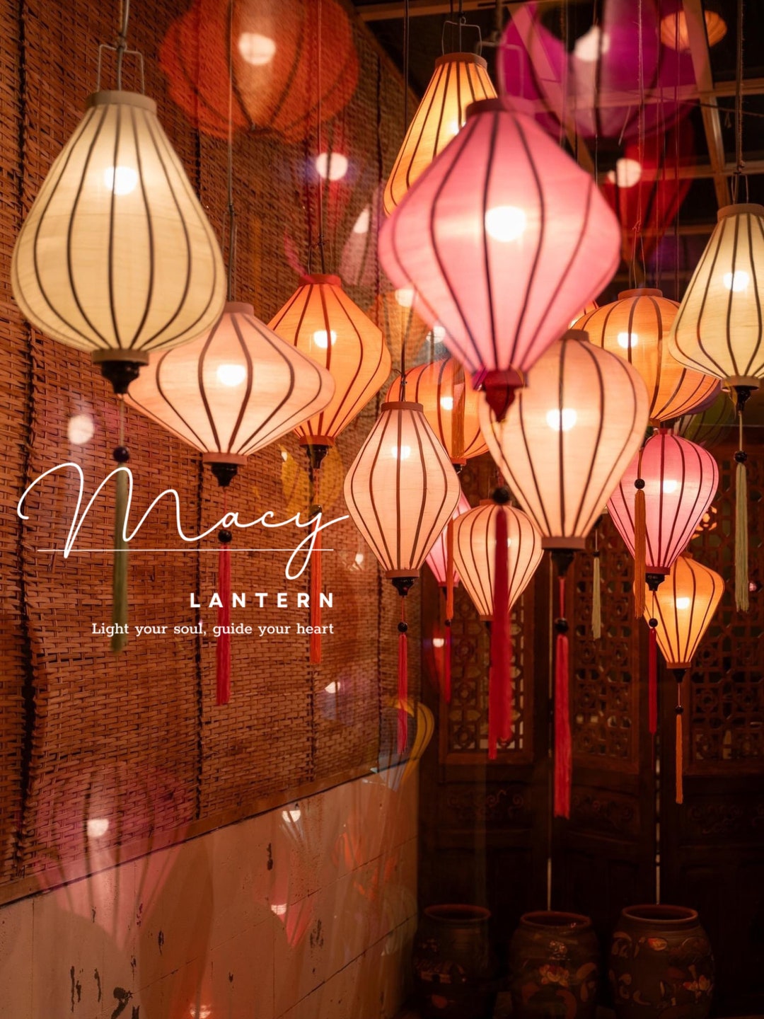 16pcs Hoi An Bamboo Lantern 35cm Mix Pastel Tone Color Wedding Patio 16pcs-hoi-an-bamboo-lantern-35cm-mix-pastel-tone-color-wedding-patio