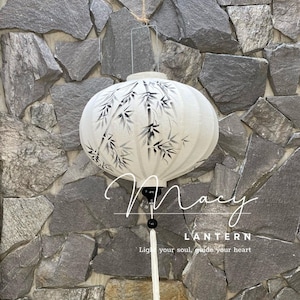 Hoi An bamboo lantern 47cm - hand painting with bamboo patterns