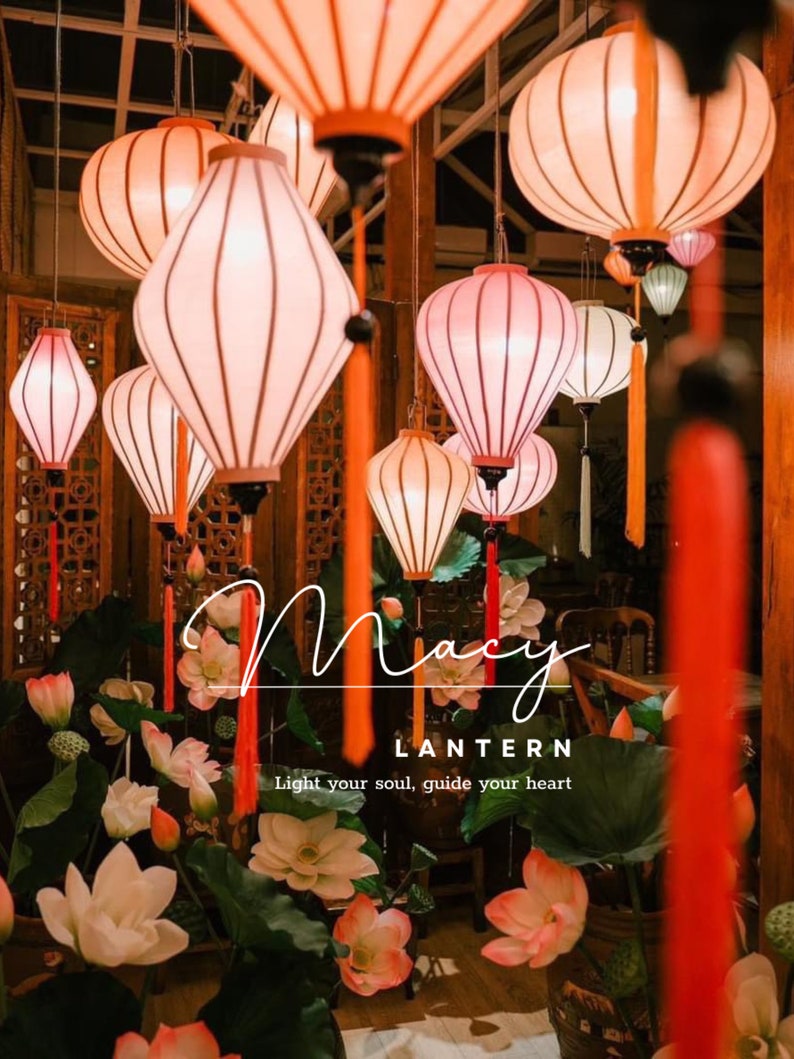 4pcs bamboo lanterns 35cm Mix pastel color tone and mix shape Lantenr for restaurant Lantern for home decorate Lantern for wedding image 8