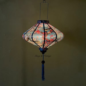 Waterproof lantern , floral pattern, fabric 34, size 35cm - Home lamps, patio decoration, outdoor using