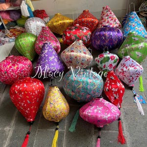 Hoi An Bamboo Lanterns: Waterproof Fabric, Set 20pcs in mix sizes