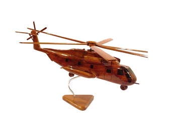 Handcrafted wooden model Sikorsky CH-53 Sea Stallion - 16" x 10" x 6" - Wooden handmade airplane - Type 1