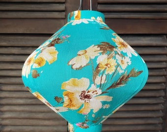 Hoi An bamboo silk lantern 35cm - Unique pattern - Bedroom lamp. Home lamp. Ceiling lamp. Garden lamp. Lantern for home. Lantern for party