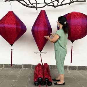 1 Bamboo silk lanterns 130cm - Custom made - Ceiling lamp  - Big lantern for resturant / hotel lobby - Wedding lanterns big size