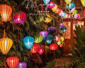 20pcs Vietnamese Bamboo Silk Lanterns (55cm): Mix Color Wedding Decor, Garden Lighting