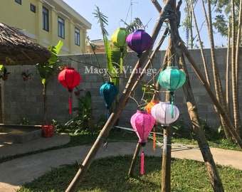 Set of 8 lanterns 22cm - Mix color and shape - Wedding decoration - Garden decoration - Ceiling lamp - Lantern for decoration