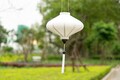 2pcs Hoi An Bamboo Silk Lantern 35cm, UFO white color, Wedding Patio Decor, home lamp