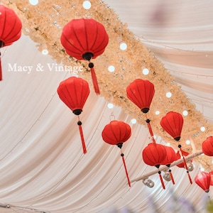 Vietnam bamboo silk lanterns 35cm - Red lanterns #10  - Wedding decoration. Home lamp. Garden decoration. Lanterns for tent. Hoi An Lanterns