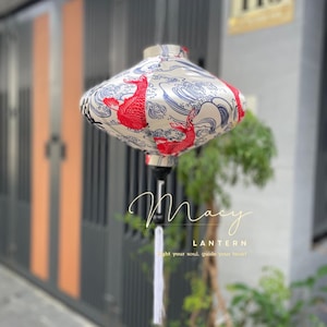 Linterna impermeable, estampado KOI, tela 10, tamaño 35 cm - Lámparas para el hogar, decoración de patio, uso exterior