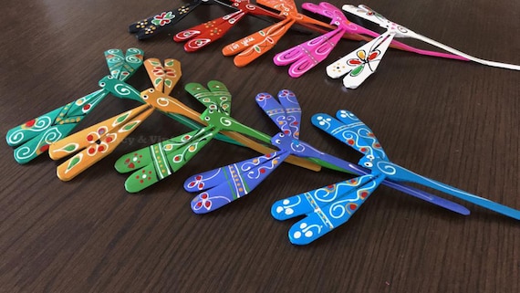 10stk Handbemalter Bambus Libellen Set: Balance Spielzeug, Wohnkultur 11cm  - Etsy.de