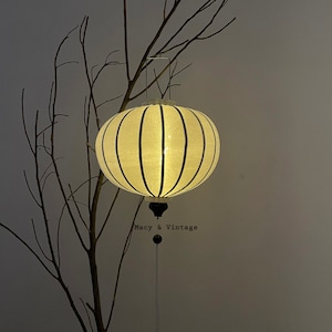 Hoi An Bamboo Silk Lantern 47cm, White Color, Wedding Patio Decor