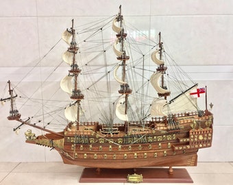 HMS Sovereign of the Seas Model Ship - English Navy warship - Wooden Model Ship - Size 32"