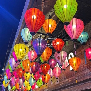 20pcs Bamboo Silk Lanterns (size 55cm): Vietnamese Wedding & Garden Decor