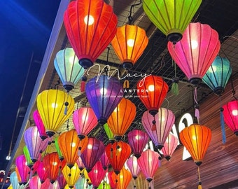 20pcs Bamboo Silk Lanterns (size 55cm): Vietnamese Wedding & Garden Decor