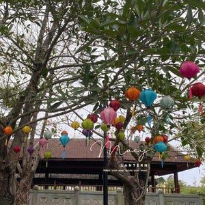 Set 100 Bamboo lantern 10cm - Mix color - Wedding decoration - Lanterns for wedding - Lantern for garden party - Birthday decoration