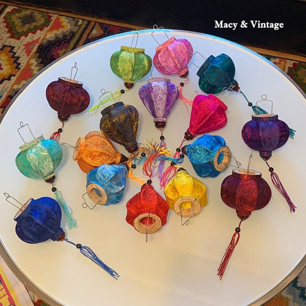 Set van 16 mini-bamboelantaarns: kleurrijke ballondecoraties (10 cm)