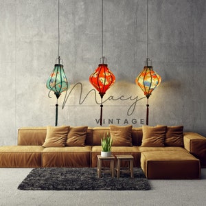 3pcs Fabric Bamboo Lanterns 35cm: Wedding, Patio, Home Decor
