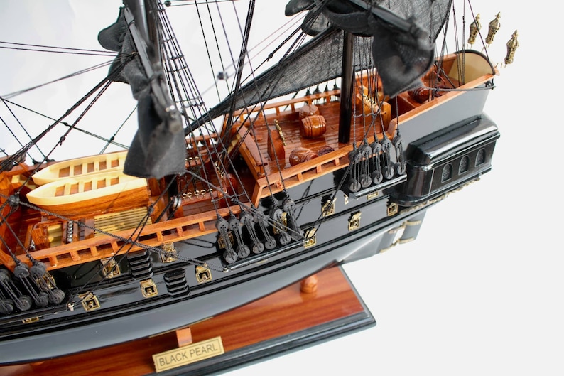 Black Pearl Model Ship Pirates of the Caribbean model ship Jack Sparrow ship Wooden Model Ship Size 24 or 32 image 9