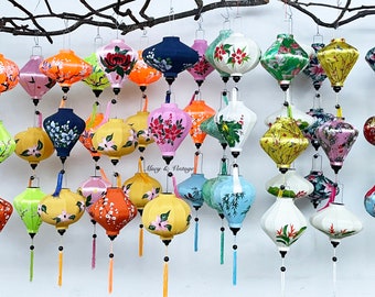 WEDDING project - Set 60 lanterns - Mix size, shape, color and fabric - Please contact me for a custom order