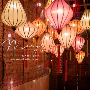 4pcs bamboo lanterns 35cm Mix pastel color tone and mix shape Lantenr for restaurant Lantern for home decorate Lantern for wedding image 7