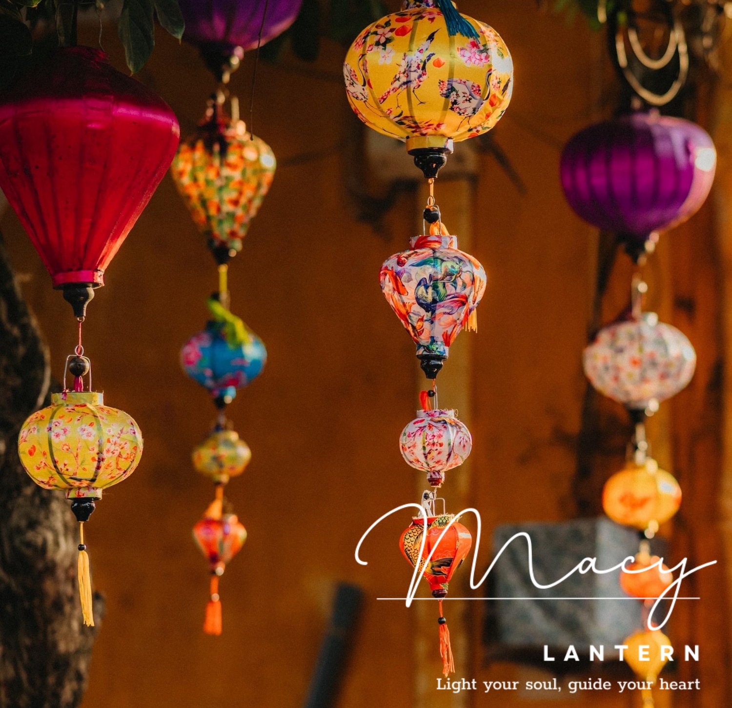 Colorful hanging lanterns discount