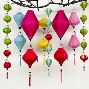 Hoi An Silk Lanterns: Colorful Wedding & Tent Decoration (Set of 26, mix size)