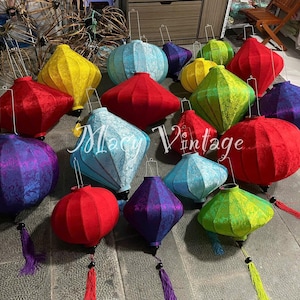 Hoi An Bamboo Silk Lanterns: Wedding Restaurant Decor (18pcs), Size 70cm and 47cm
