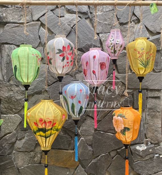 Flower shaped paper lanterns top