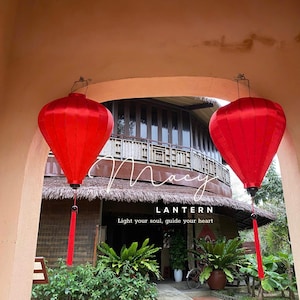 Set 2 Authentic Hoi An  bamboo lanterns 70cm - Waterproof outdoor lanterns - Ceiling lamp - Wedding lamp - Lantern for home - Garden lantern