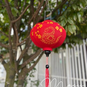 Hand-Painted Zodiac Lantern: Traditional Vietnamese Wedding Decor (35cm)