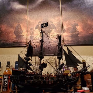 Black Pearl Model Ship Pirates of the Caribbean model ship Jack Sparrow ship Wooden Model Ship Size 24 or 32 image 2