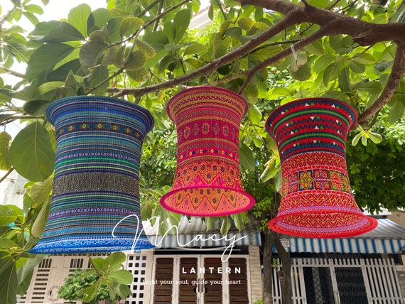 ベトナムランタン 3個 ベトナム民族錦織りランタン3個セット - Etsy 日本