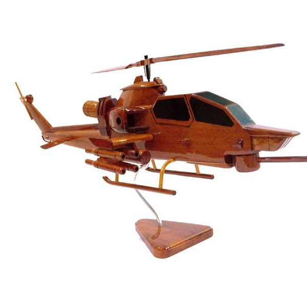 Bell AH1 Cobra - 23 "x 22" x 9,5" - Handgefertigter Holzhubschrauber