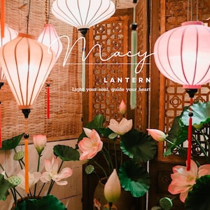 4pcs bamboo lanterns 35cm Mix pastel color tone and mix shape Lantenr for restaurant Lantern for home decorate Lantern for wedding image 3