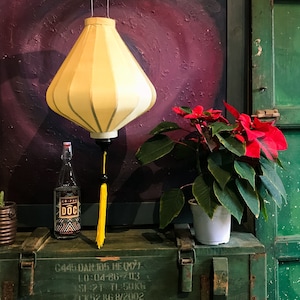 Set 2 Authentic Hoi An Silk bamboo lanterns 70cm - Open for custom made - Ceiling lamp - Wedding lamp - Lantern for home - Garden lantern