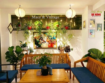 2 faroles de seda de bambú Hoi An de 35 cm, colores variados, para decoración de bodas y patios.