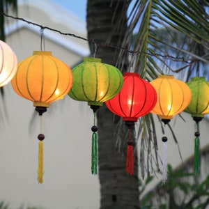Set 8 Bamboo lantern 10cm - Mix color - Custom made - Lantern for wedding, lanterns for birthday party, lanterns for party decoration