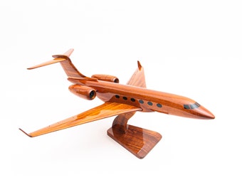 Gulfstream G500/G600 - 19.5" x 18.5 " x 8.5" - Wooden handmade aircraft - Gift for pilot - Gift for airplane lovers