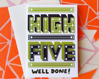 High Five Typographical Greeting Card