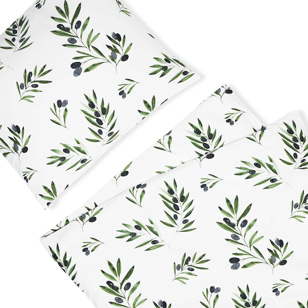 Olives pillowcase, multiple sizes, cotton pillowcases, unique plant pattern, bedding set full, premium home textiles