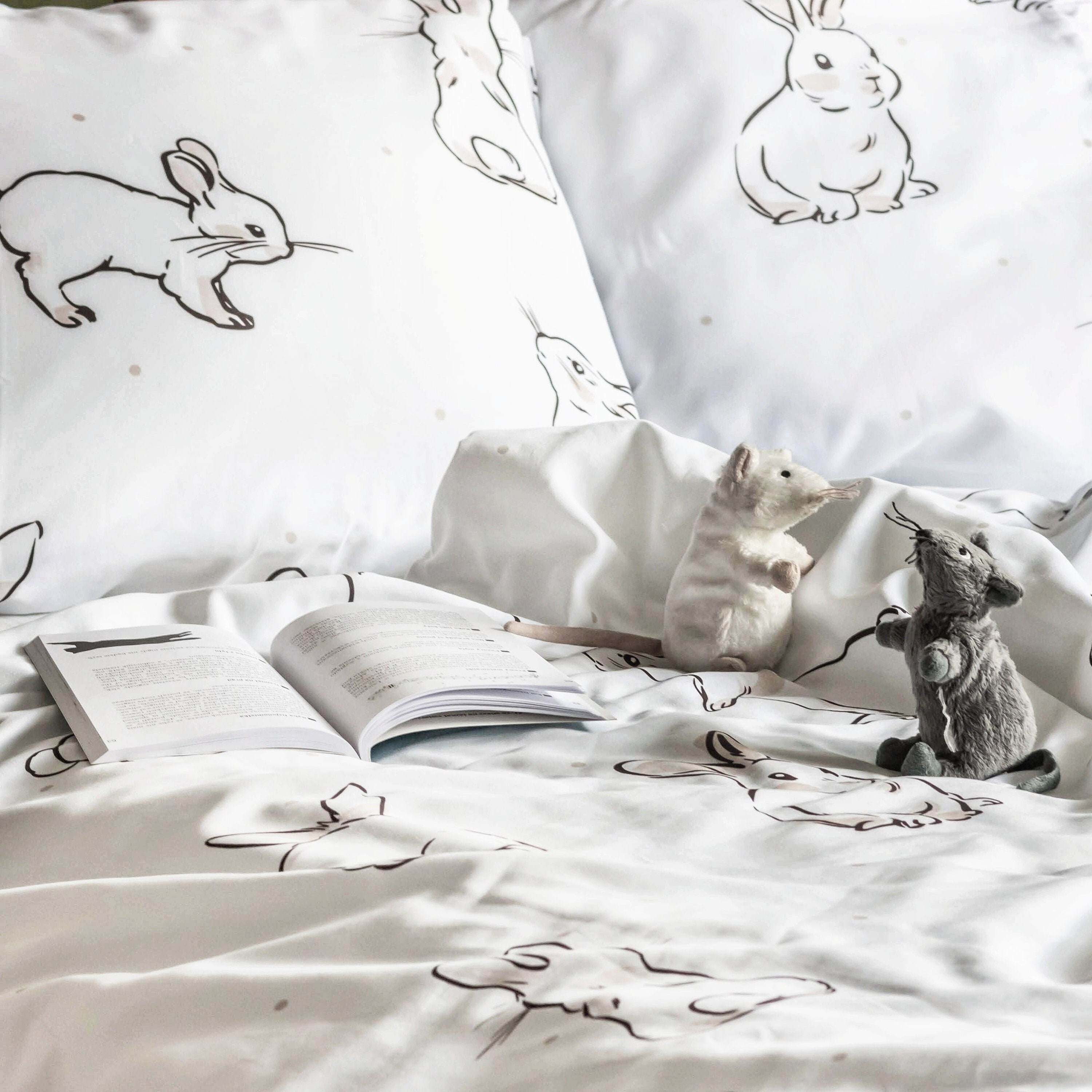 Pillowcase With Bunny Kids Bedding Bed Linen With Animal Soft and Safe Bedding Set for Children Etsy