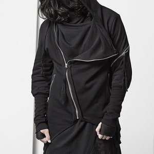 Men's oblique store zipper hoodie