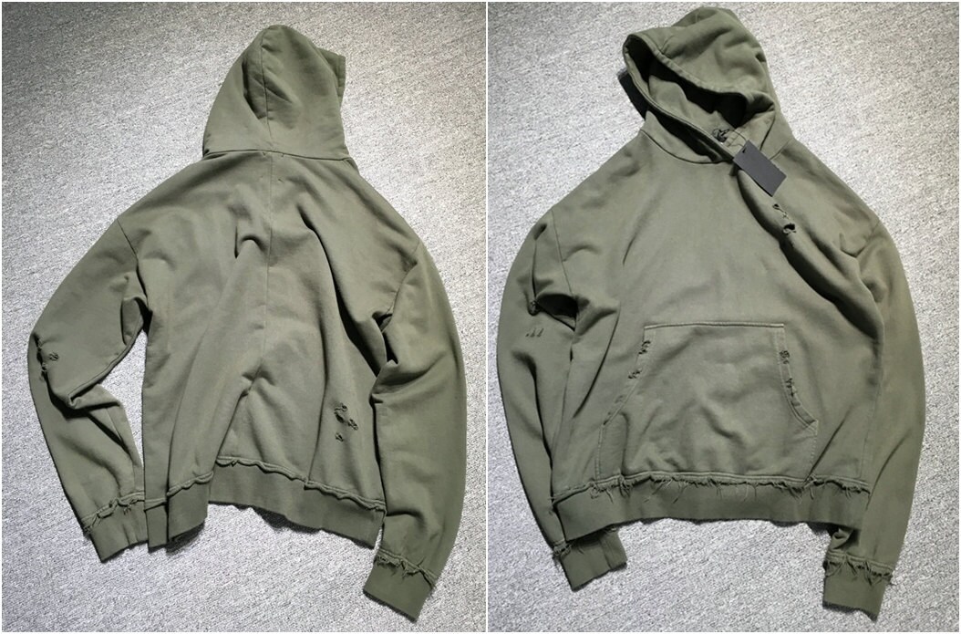 Yeezy ripped hoodie sale